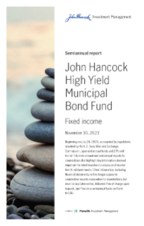 John Hancock High Yield Municipal Bond Fund semiannual report