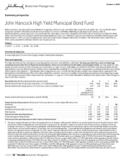 John Hancock High Yield Municipal Bond Fund summary prospectus