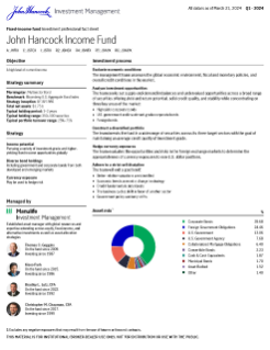 John Hancock Income Fund investment professional fact sheet