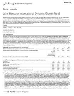 John Hancock International Dynamic Growth summary prospectus