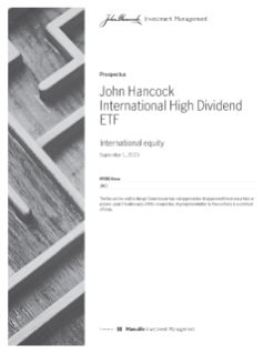 John Hancock International High Dividend ETF Prospectus