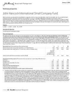 John Hancock International Small Company Fund summary prospectus