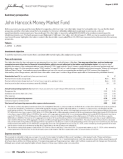 John Hancock Money Market Fund summary prospectus