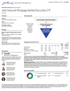 John Hancock Mortgage-Backed Securities ETF investor fact sheet