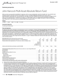 John Hancock Multi-Asset Absolute Return Fund summary prospectus