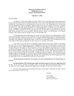 John Hancock Multi Index 2020 Preservation Portfolio information statement