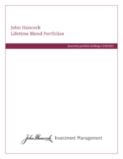 John Hancock Multi-Index Lifetime Portfolios fiscal Q1 holdings report