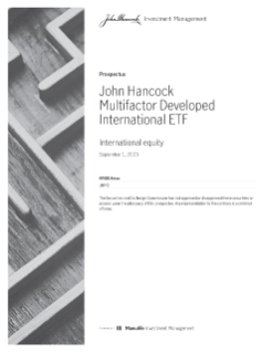 John Hancock Multifactor Developed International ETF prospectus