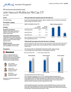 John Hancock Multifactor Mid Cap ETF investor fact sheet