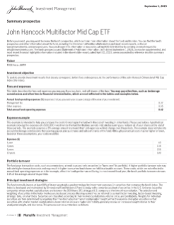 John Hancock Multifactor Mid Cap ETF summary prospectus