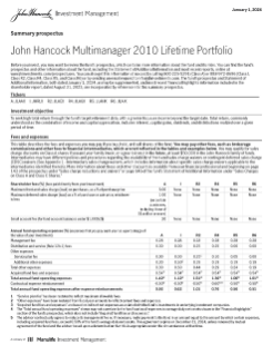 John Hancock Multimanager 2010 Lifetime Portfolio summary prospectus