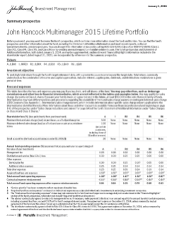 John Hancock Multimanager 2015 Lifetime Portfolio summary prospectus