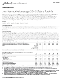 John Hancock Multimanager 2040 Lifetime Portfolio summary prospectus