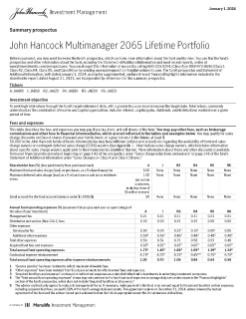 John Hancock Multimanager 2065 Lifetime Portfolio summary prospectus