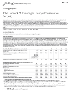 John Hancock Multimanager Lifestyle Conservative Portfolio summary prospectus