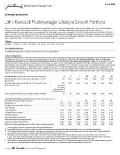 John Hancock Multimanager Lifestyle Growth Portfolio summary prospectus