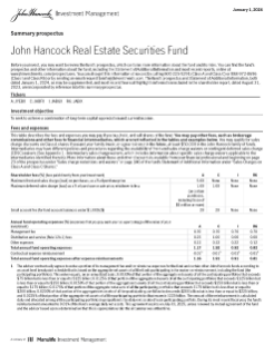 John Hancock Real Estate Securities Fund summary prospectus