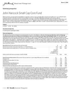 John Hancock Small Cap Core Fund summary prospectus