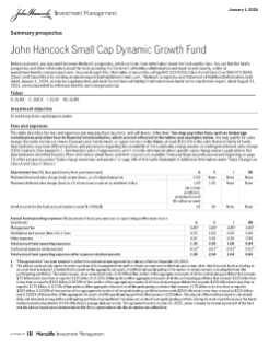 John Hancock Small Cap Dynamic Growth Fund summary prospectus