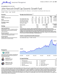John Hancock Small Cap Dynamic Growth Fund investor fact sheet