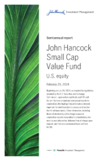 John Hancock Small Cap Value Fund semiannual report