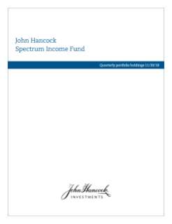 John Hancock Spectrum Income Fund fiscal Q1 holdings report