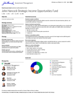 John Hancock Strategic Income Opportunities Fund investment professional fact sheet