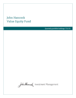 Fiscal Q3 holdings report | John Hancock Value Equity Fund