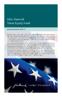 Semiannual report | John Hancock Value Equity Fund