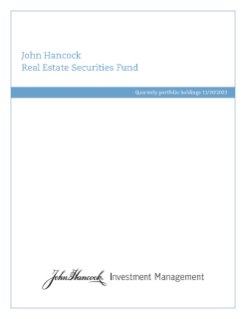 Real Estate Securities Fund fiscal Q1 holdings report