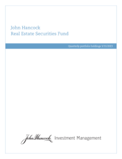 Real Estate Securities Fund fiscal Q3 holdings report